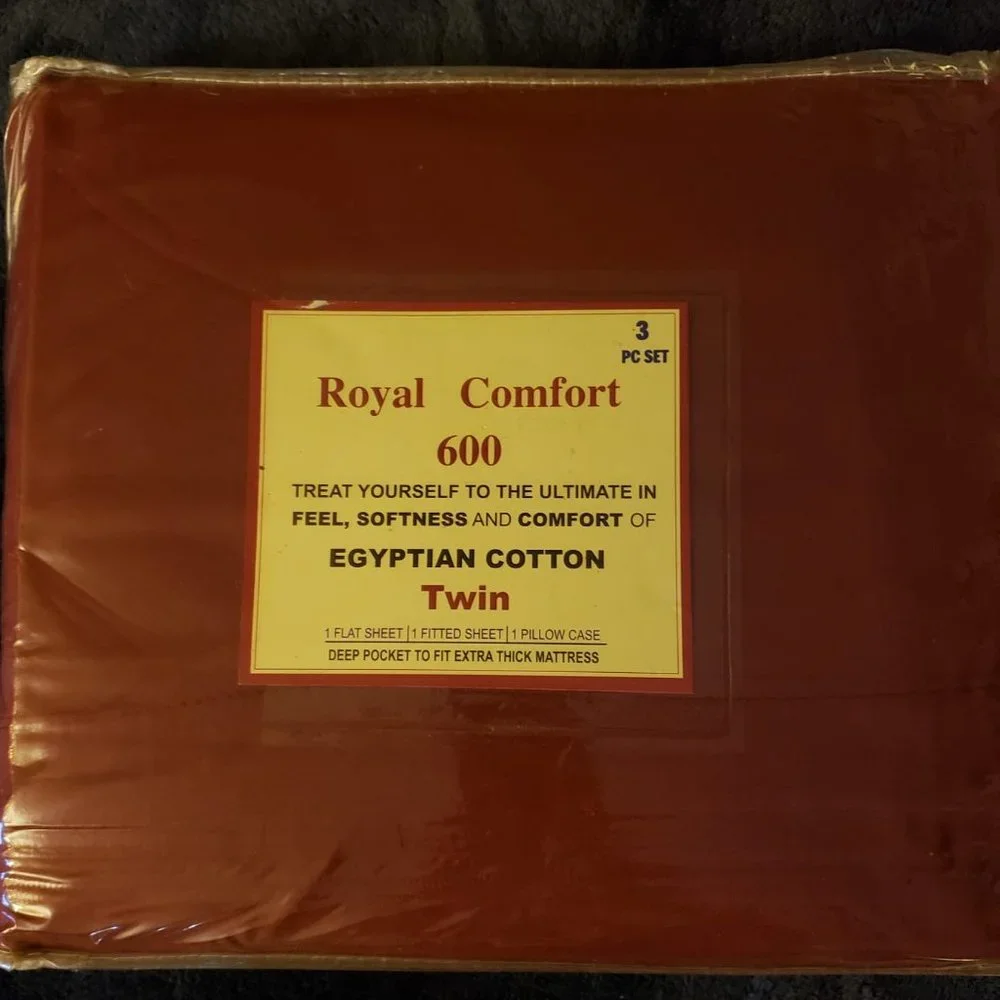 Royal Comfort Soft As Egyptian Cotton 3 Piece Twin MAROON Colored Bed Sheet Set